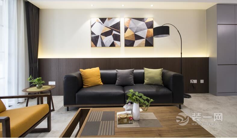 沙发背景墙装修效果图 现代简约风格装修效果图 118平米装修效果图