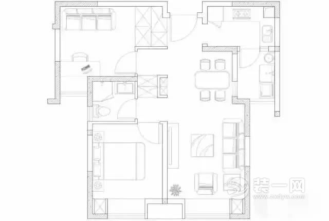 65平米两居室户型图