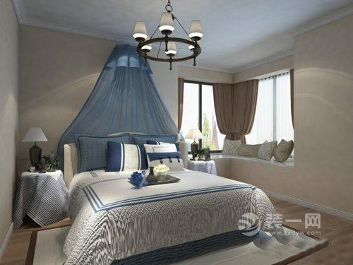 95平米三居室地中海风格装修案例卧室图