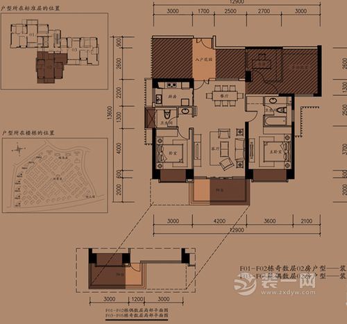 185平米四居室中式风格装修案例户型图