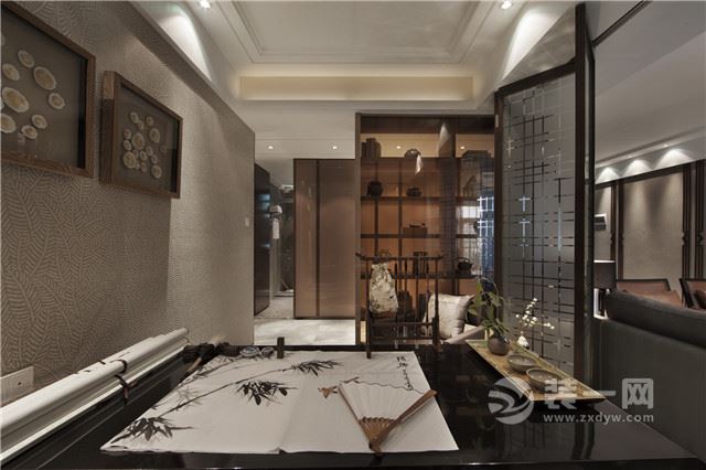 沧州天成名著三居110平新中式风格装饰装修案例效果