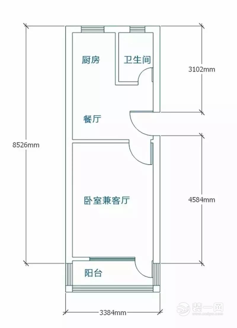 45平米北欧风格老房改造装修效果图