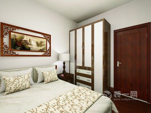88平三居室中式古典装修案例卧室图