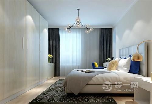 120平米三居室现代简约风格装修案例卧室图