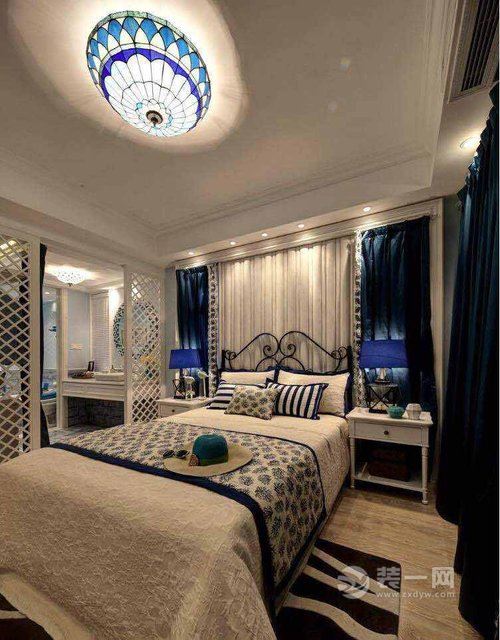 126平地中海风格设计效果图卧室图