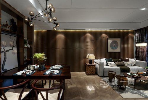 98平米三居室东南亚风格装修效果图 客厅图