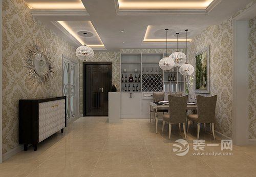 139平四居室新古典风格设计案例餐厅图