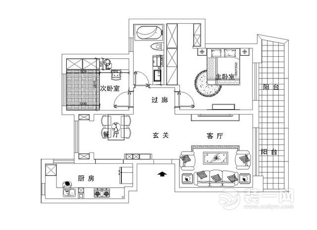 102平米装修二室二厅装修实景图