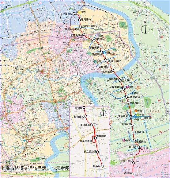 上海地铁18号线最新线路图