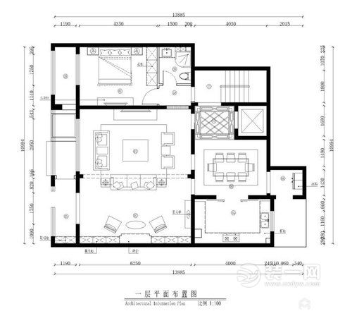 505平米五居室现代简约风格装修户型平面图