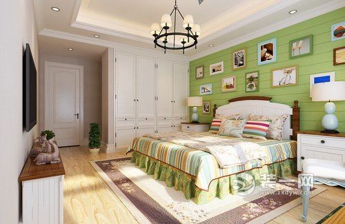 124平米三居室北欧风格设计卧室图