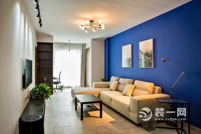 武汉联投金色港湾90平米两居室简约风格客厅装修设计