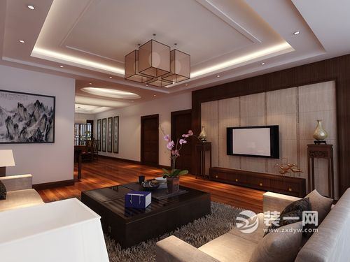 149平米三居室中式古典风格装修效果图客厅