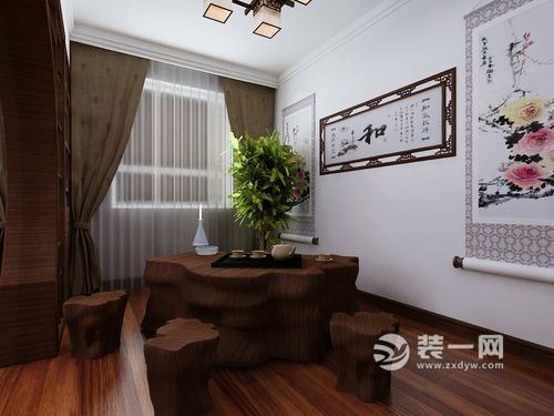 149平米三居室中式古典风格装修效果图茶室