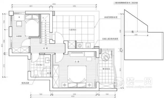 160平米二楼平面户型图