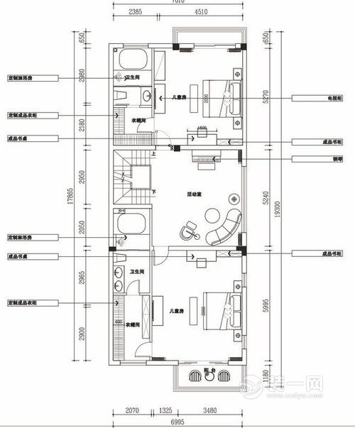 355平米别墅装修参考图户型图