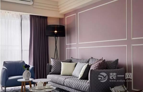 116平浪漫紫色混搭三室一厅装修图片