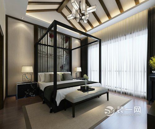 新中式风别墅装修卧室图