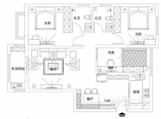 110平现代简约风格装修效果图