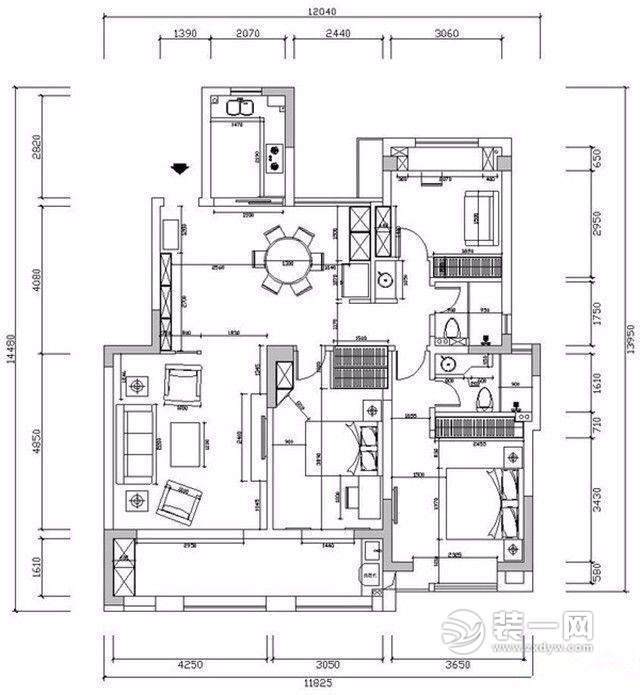 142平米平面布置图