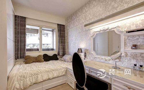 120平三居室北欧风格装修案例卧室