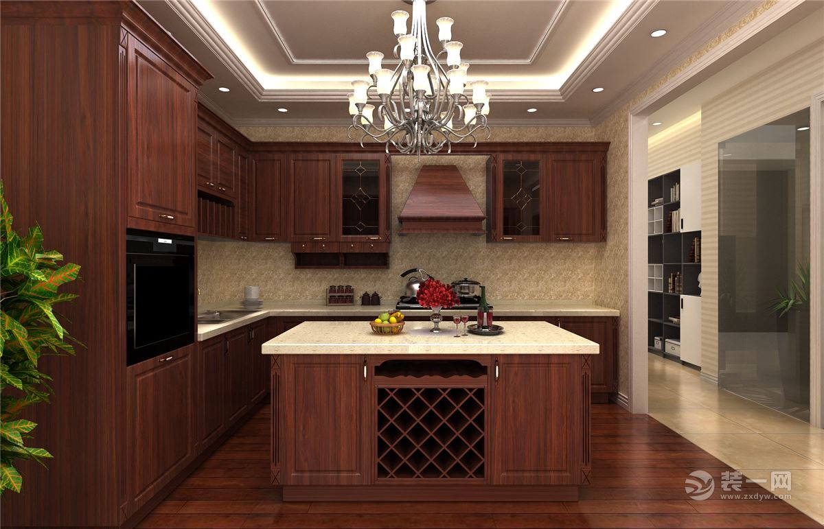 美式风格整体厨房装修设计