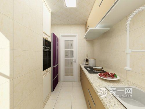 131平三居室欧美风格装修案例厨房