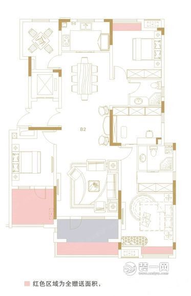 武汉绿地悦澜湾三居室户型图