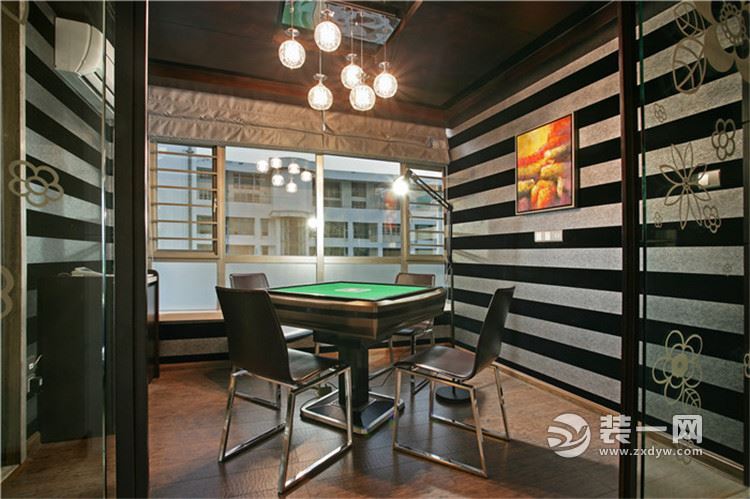 武汉复地悦城102平米两居室现代简约风格麻将室装修设计实景图