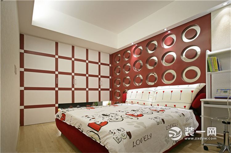 武汉复地悦城102平米两居室现代简约风格儿童房装修设计实景图