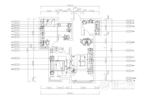 85平两居室装修案例户型图