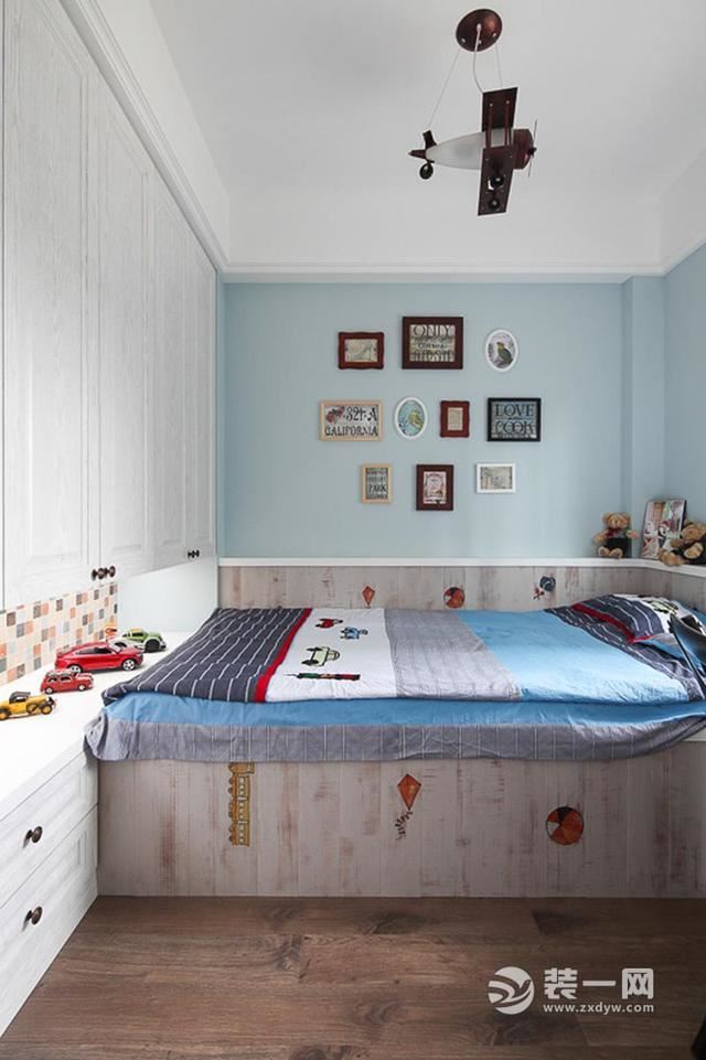 武汉保利时代115平三居室美式风格卧室装修实景图