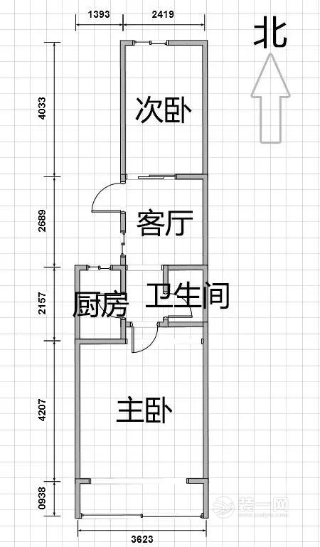 57平米老房改造装修平面图