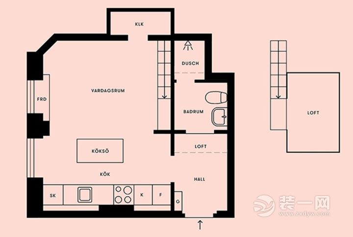 一居loft公寓户型图