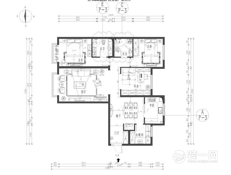 112平米房子平面户型图