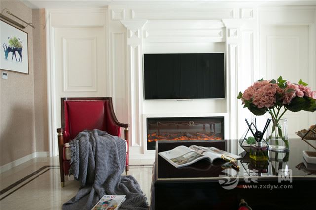 唐山世纪瑞庭三室两厅113平美式风格装修案例效果
