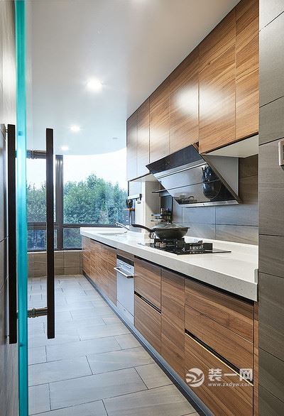 宁波105平米现代简约三居室设计厨房图