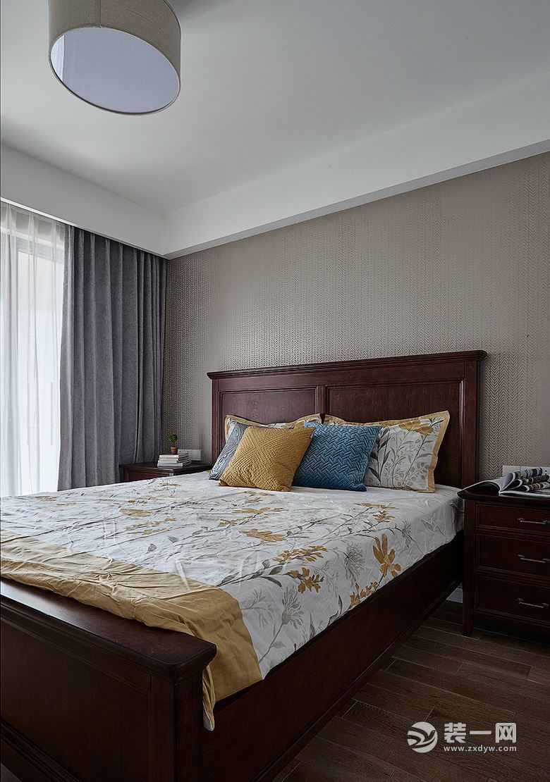 金华110平米三居室北欧混搭风格设计卧室图
