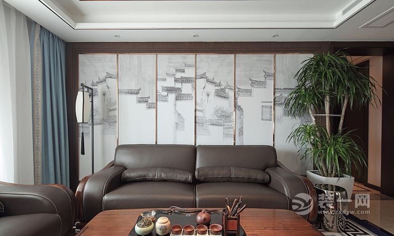 绍兴138平米新中式风格四居室设计客厅