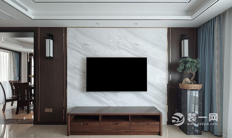 绍兴138平米新中式风格四居室设计客厅