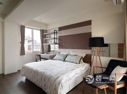 湖州130平三房原木现代风格设计卧室图
