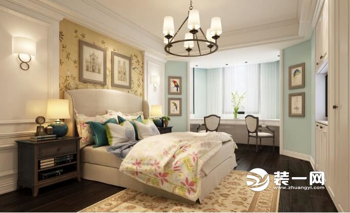 卧室装修效果图 现代美式风格效果图 大户型装修效果图