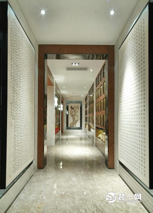 185平大户型中式风格走廊装修设计实景图