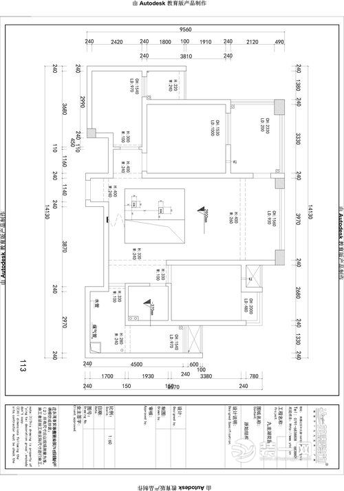 103平米三居室欧美风情设计案例