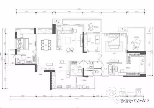 天津保利玫瑰湾三室一厅户型图