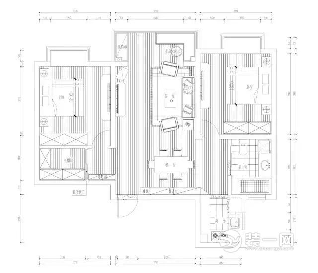 80平米两居室户型图