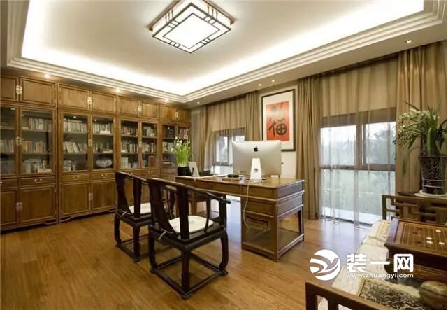 书房装修效果图 广州苹果装修公司设计案例