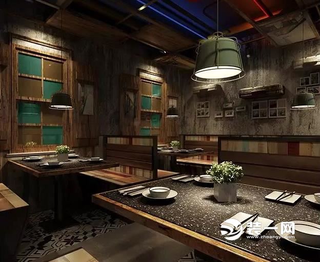 600平米复古工业风格中餐厅装修效果图