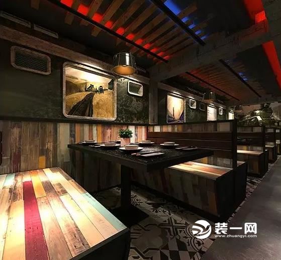 600平米复古工业风格中餐厅装修效果图