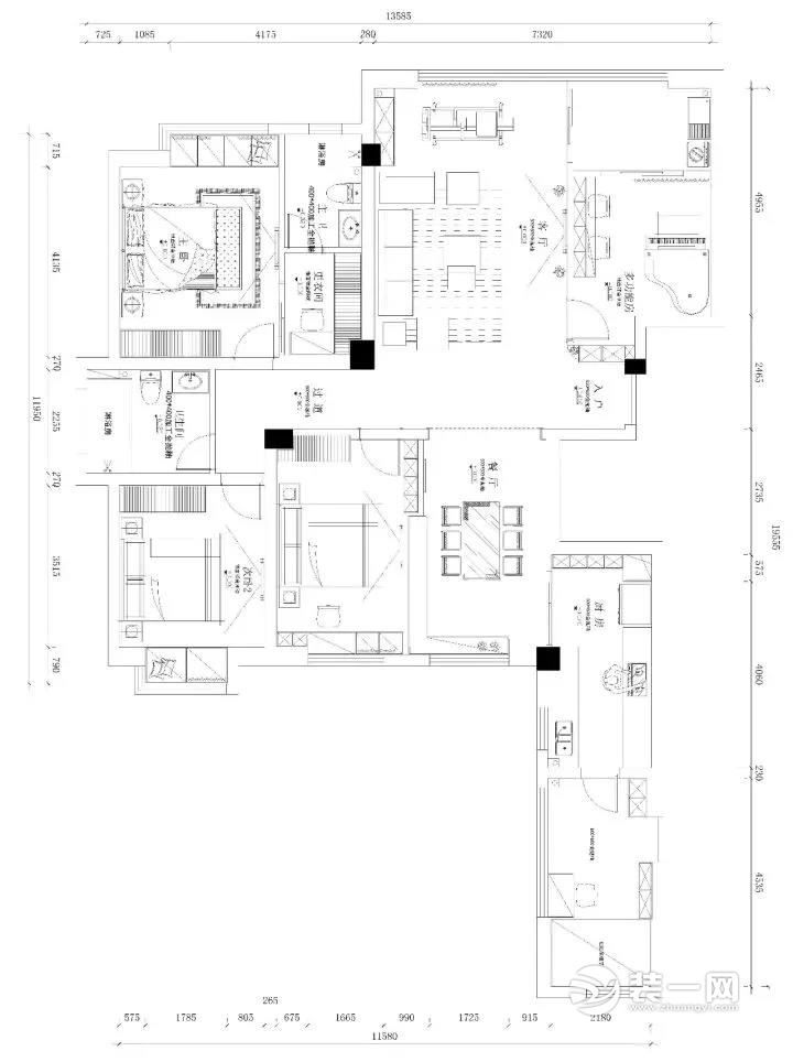 160平精致装修案例